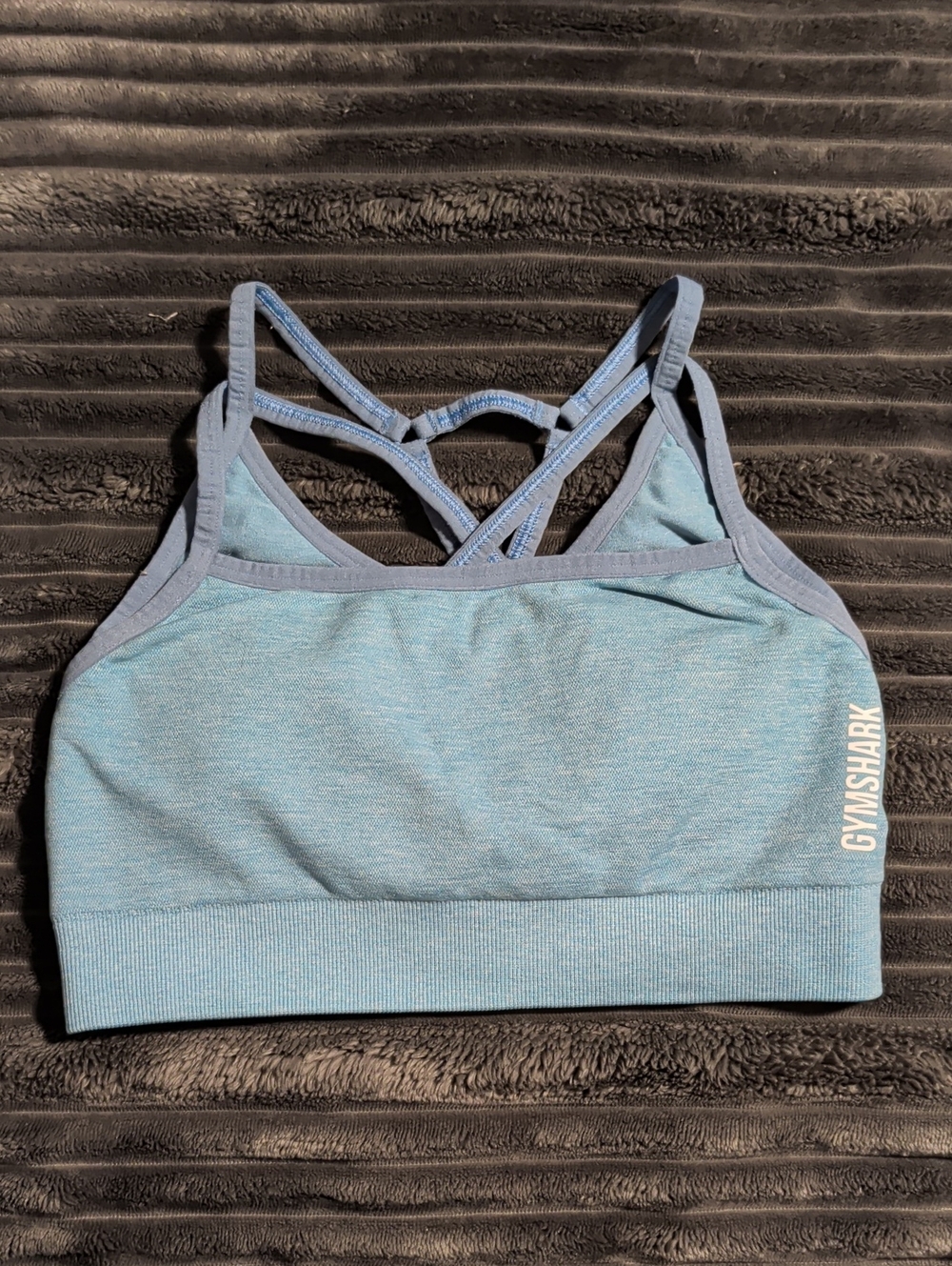 Gymshark Light Blue Seamless Strappy Sports Bra